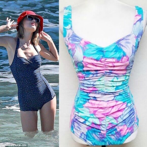 VINTAGE 60s Sandcastle Pastel Floral Swimsuit - Picture 11 of 11